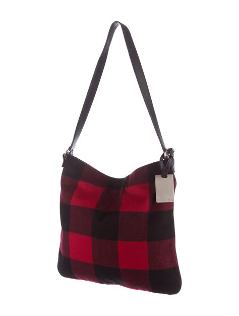 flannel designer shoulder bag